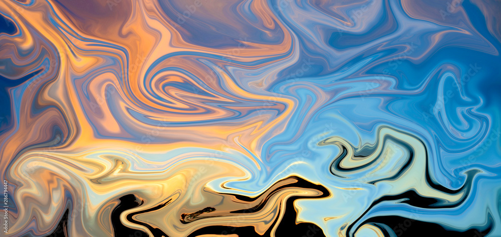 abstract Beautiful colour Liquid Marble Swirl texture Background or wallpaper.