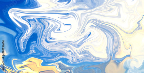abstract Beautiful Sky blue colour Liquid Marble Swirl texture Background or wallpaper.