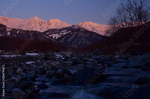 Morning scenery in Hakuba mountains  Nagano  Japan