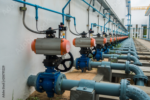 Butterfly valves in the pipeline sludge of water treatment
