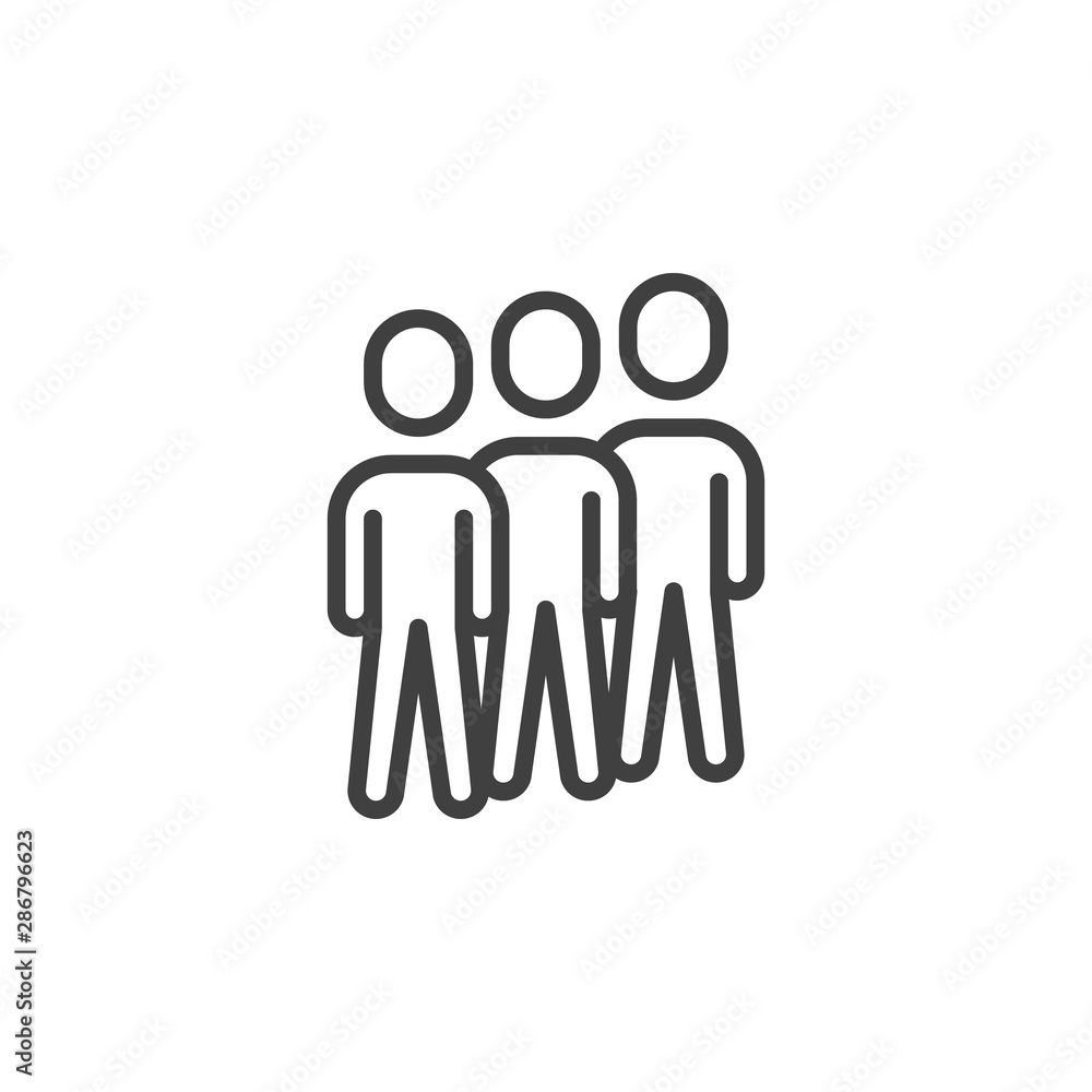 Team group line icon. Staff linear style sign for mobile concept and web design. Crowd of people outline vector icon. Symbol, logo illustration. Vector graphics Team group line icon. Staff linear style sign for mobile concept and web design. Crowd of people outline vector icon. Symbol, logo illustration. Vector graphics
