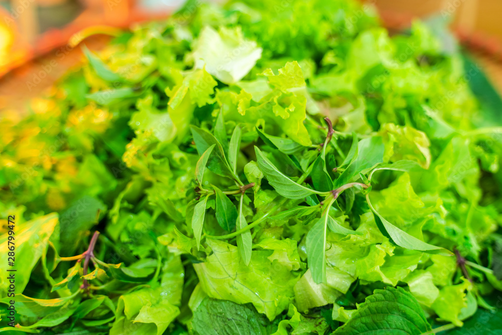 Fresh mixed salad, to eat together with hot noodle soup Fresh mixed salad, to eat together with hot noodle soup