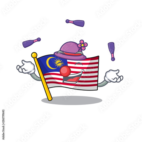 Juggling malaysia mascot flag kept in cupboard