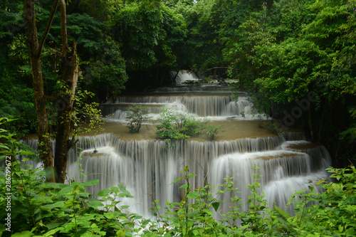 Huai Mae Khamin  Waterfall  Kanchanaburi province  Thailand