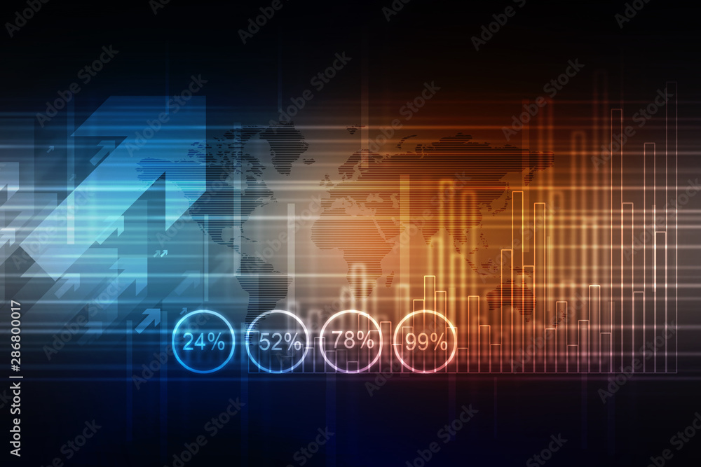 2d rendering Stock market online business concept. business Graph 2d rendering Stock market online business concept. business Graph