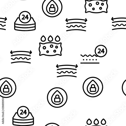 Absorbent, Absorbing Materials Vector Seamless Pattern Contour Illustration
