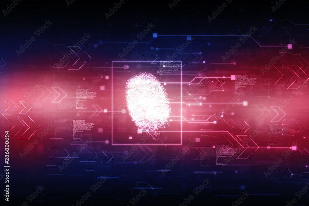 Fingerprint Scanning Technology Concept 2d Illustration Fingerprint Scanning Technology Concept 2d Illustration