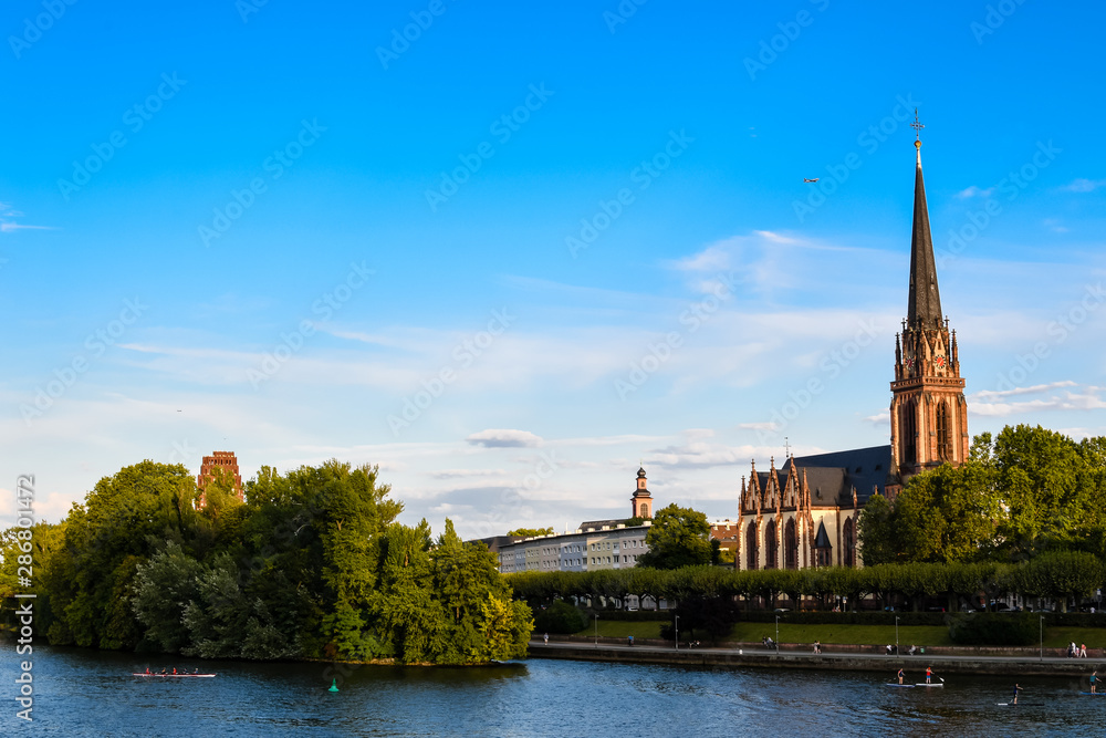 Frankfurt Germany, Church on the river
