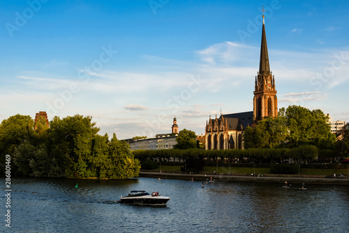 Frankfurt Germany, Church on the river