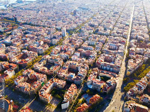 Photography Aerial view of Eixample district, Barcelona