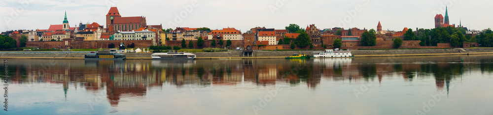 Panorama of Torun across Vistula river