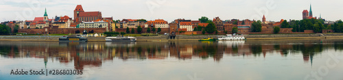 Panorama of Torun across Vistula river