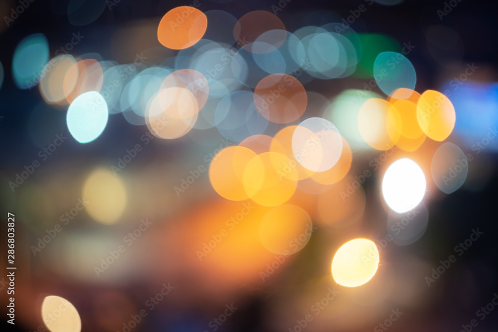 Abstract city night filtered Bokeh blurred color light can use background