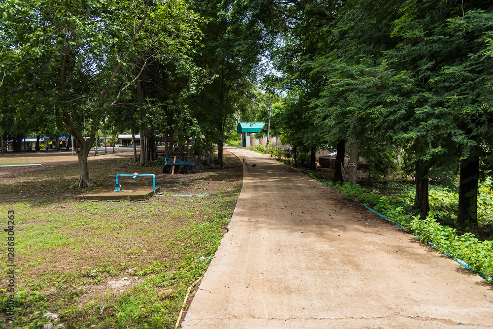 Street View of curved road at small village in Lop Buri, Thailand. Street View of curved road at small village in Lop Buri, Thailand.