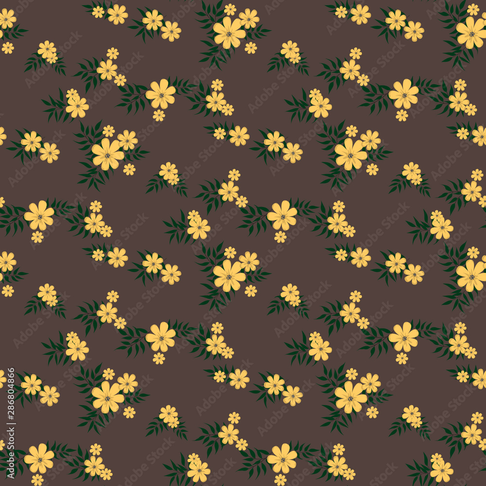 Fashionable pattern in small flowers. Floral seamless background for textiles, fabrics, covers, wallpapers, print, gift wrapping and scrapbooking. Raster copy.