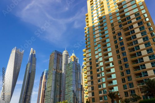 Elements of modern urban architecture in Dubai.
