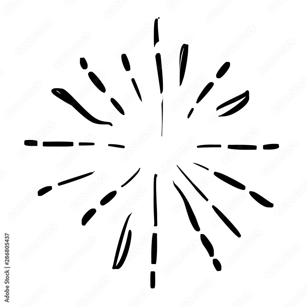 sunburst illustration vector with handdrawn doodle style sunburst illustration vector with handdrawn doodle style