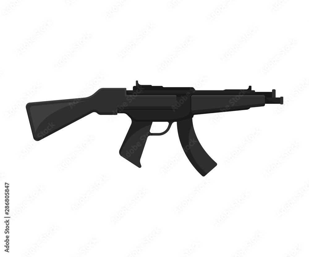 Small army machine gun. Vector illustration on a white background. Small army machine gun. Vector illustration on a white background.