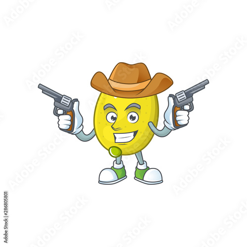 Cowboy lemon cartoon character for recipe food