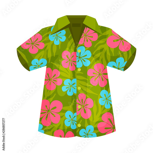 Shirt in the Hawaiian style. Vector illustration on a white background.