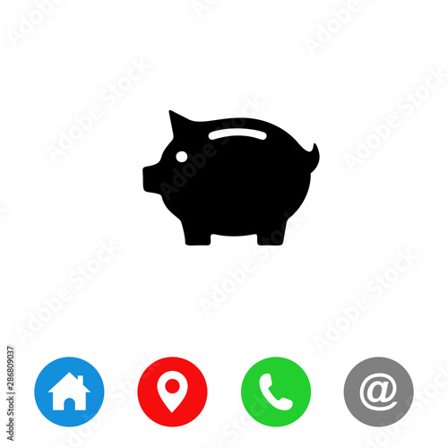 Piggy bank, money icon symbol