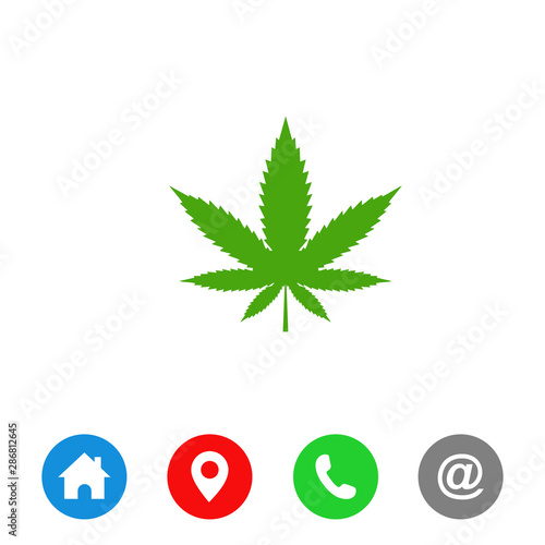 marijuana leaf symbol. Cannabis icon, Weed icon vector
