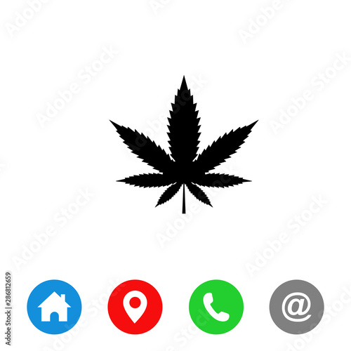 marijuana leaf symbol. Cannabis icon, Weed icon vector