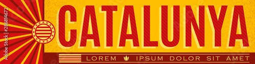 Catalunya, Catalonia Catalan text Banner design, typographic vector illustration