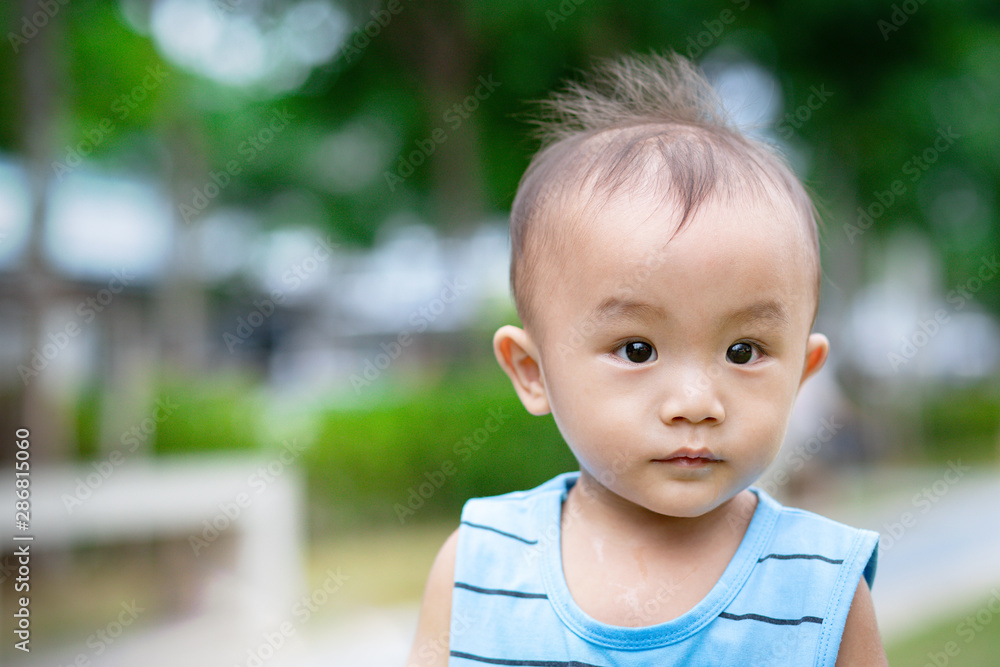 Portrait of little adorable Asian baby boy in park Portrait of little adorable Asian baby boy in park