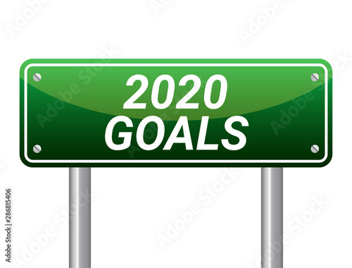 Vector illustration of 2020 goals.