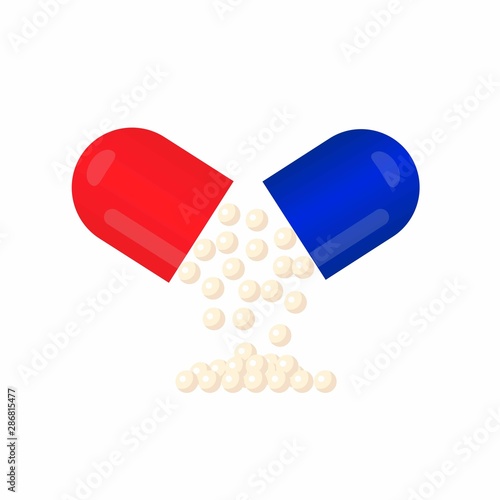 Medicine, pharmacy, hospital set of drugs with labels. Medication, pharmaceutics concept. Vector illustration