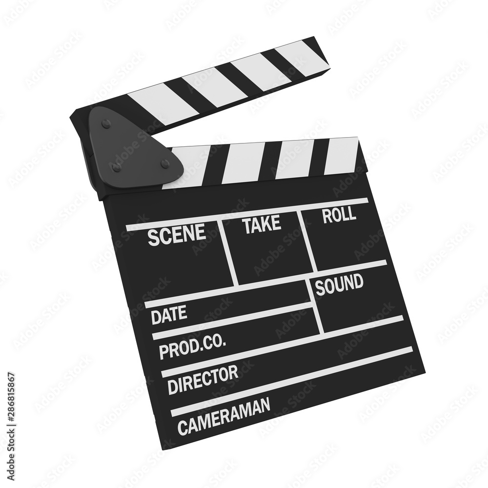 Fototapeta premium Movie Slate Clapper Board Isolated