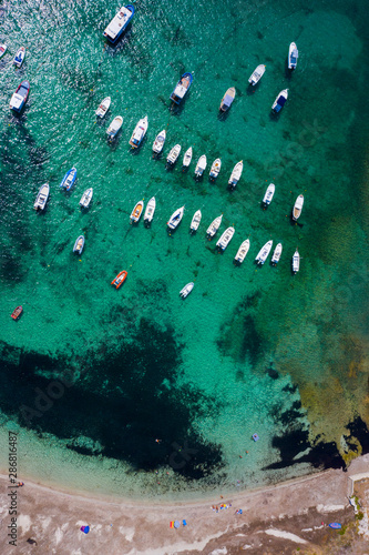 Boats in the pier - Aerial view