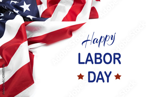 Happy Labor day banner, american patriotic background - Image