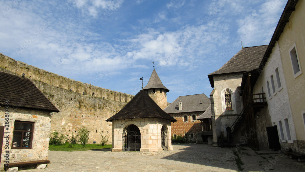 the courtyard of Khotyn fortress (fortification complex located on the right bank of the Dniester River in Khotyn, Chernivtsi Oblast (province) of western Ukraine). 06.08.2019