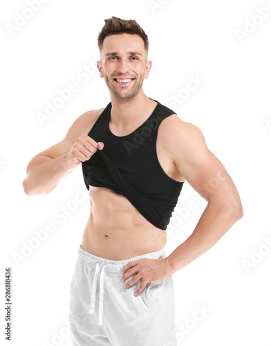 Handsome muscular man on wh...
