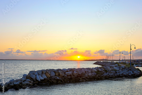 coucher de soleil en bord de mer