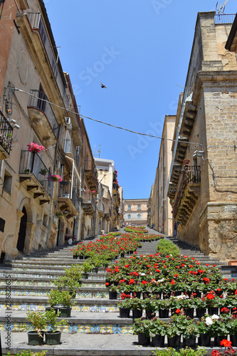 Trip in  the old town of Caltagirone, Italy. For its monuments and its baroque architecture, the city has been declared a UNESCO World Heritage Site