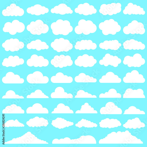 Clouds icons vector set. Cloud illustration symbol collection.