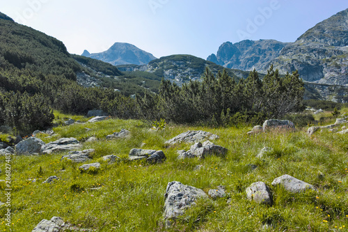 Landscape from trail for Scary Lake, Rila Mountain, Bulgaria