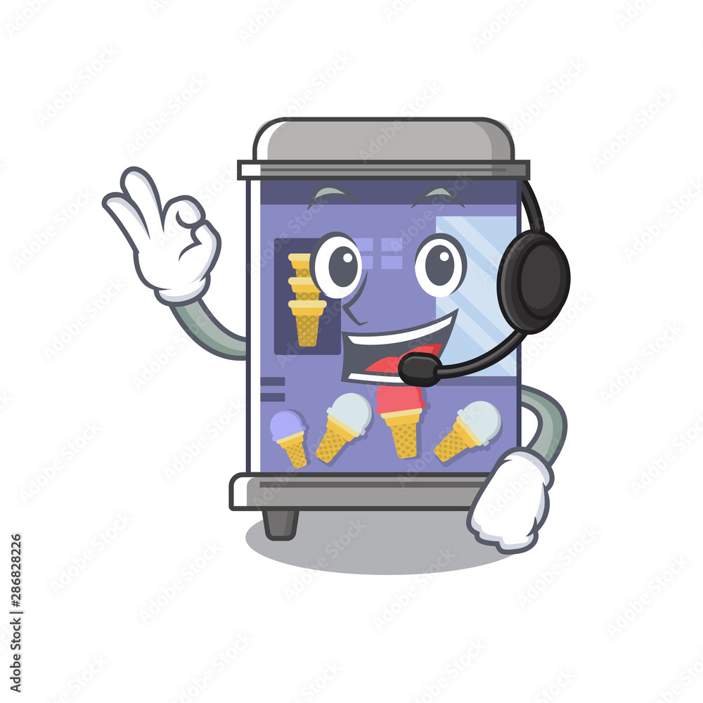 With headphone ice cream vending machine the a character With headphone ice cream vending machine the a character