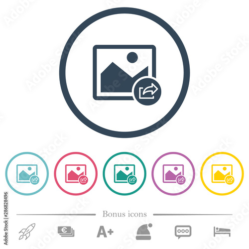 Export image flat color icons in round outlines