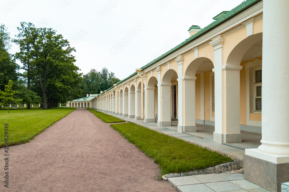 Colonnade in Pavlovsky park, St. Petersburg, Russia