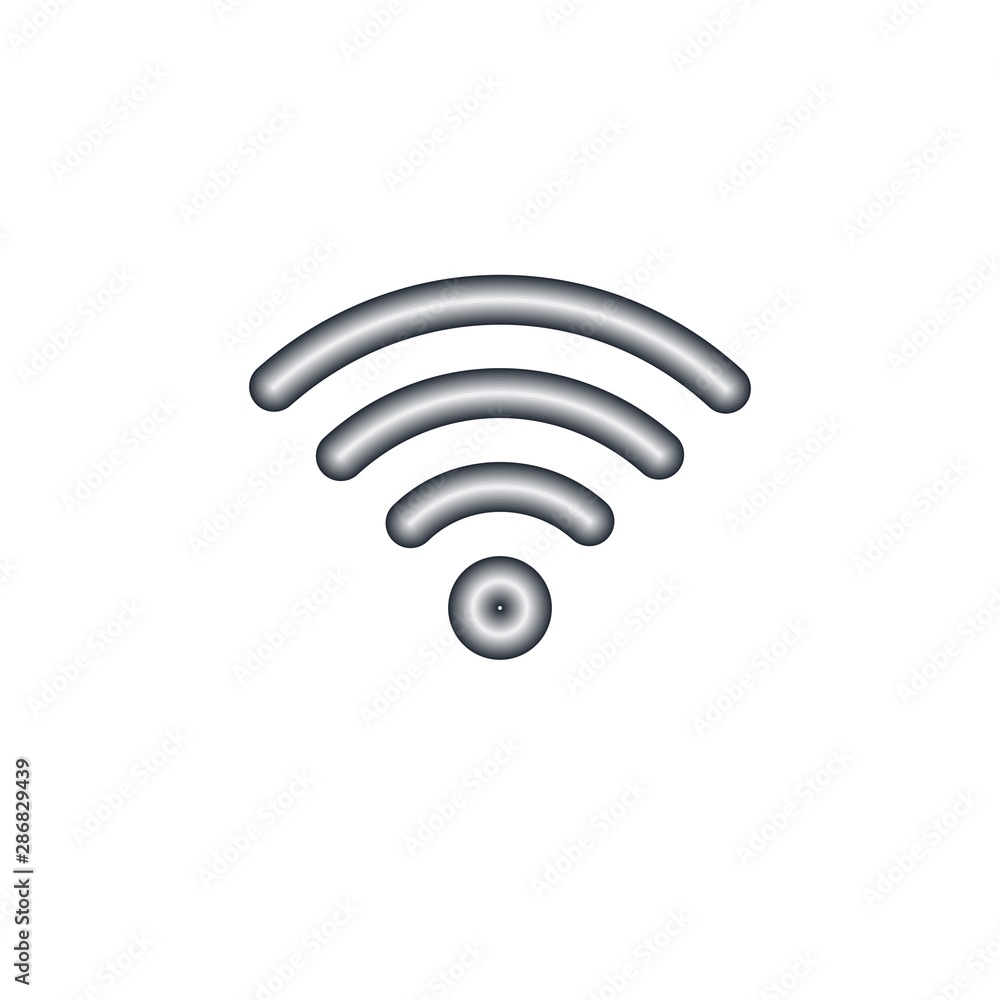 Wi-Fi connection. Vector linear icon, on a white background. Wi-Fi connection. Vector linear icon, on a white background.