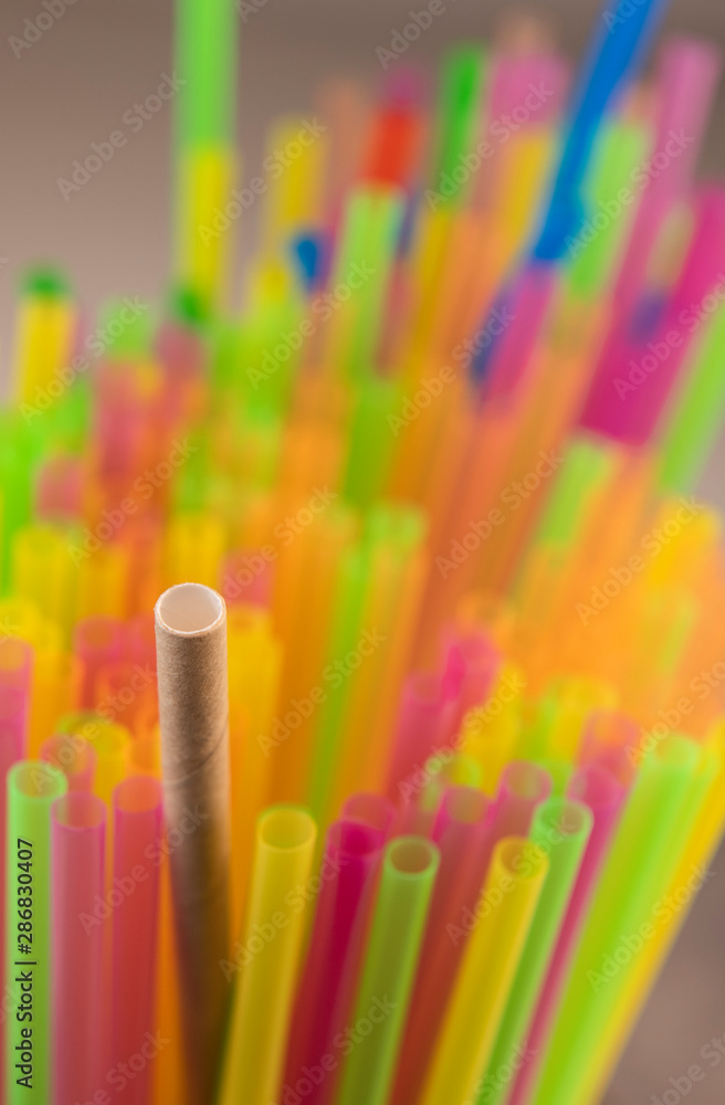 Natural Straw and straws plastic drinking background colourful full screen many group plastic single use ban banned in EU Natural Straw and straws plastic drinking background colourful full screen many group plastic single use ban banned in EU