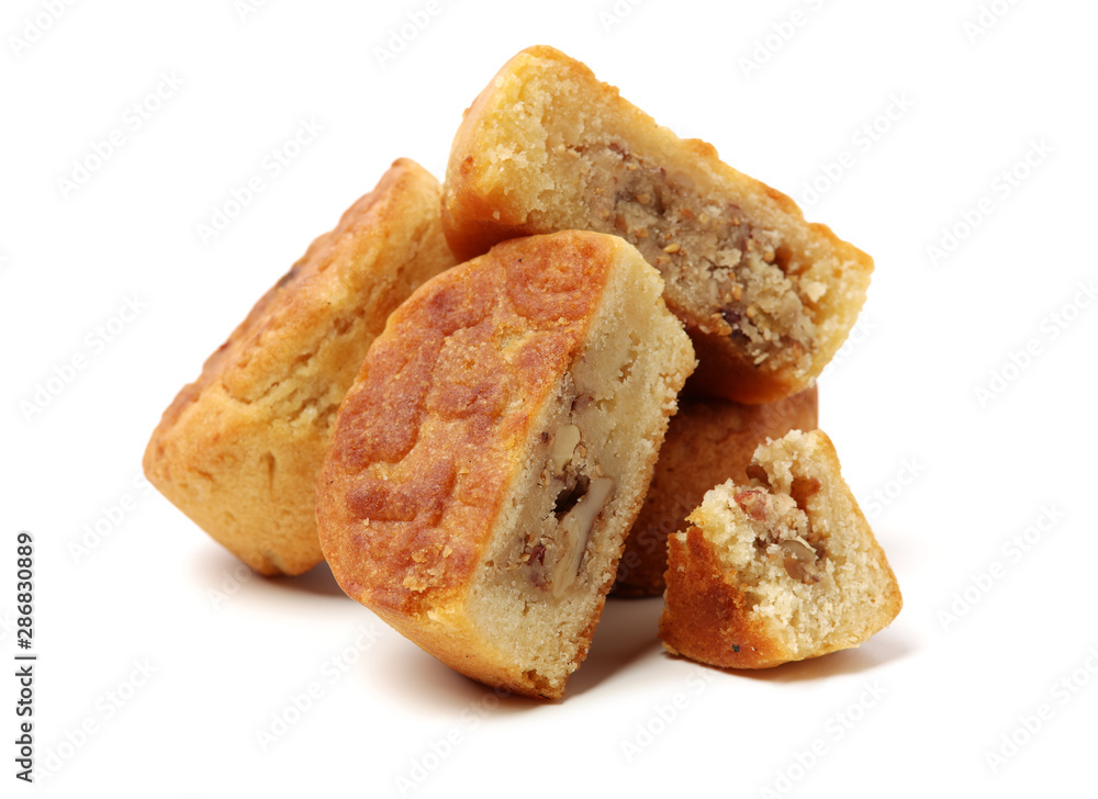 Mid-Autumn Festival moon cake on white background Mid-Autumn Festival moon cake on white background