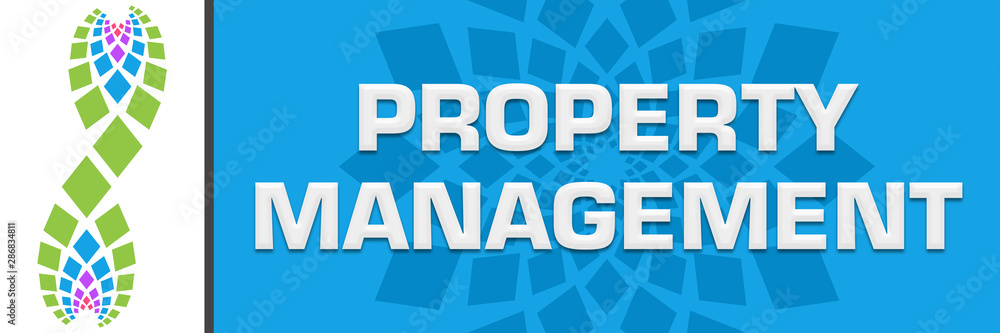 Property Management Blue Circular Green Element Horizontal Property Management Blue Circular Green Element Horizontal