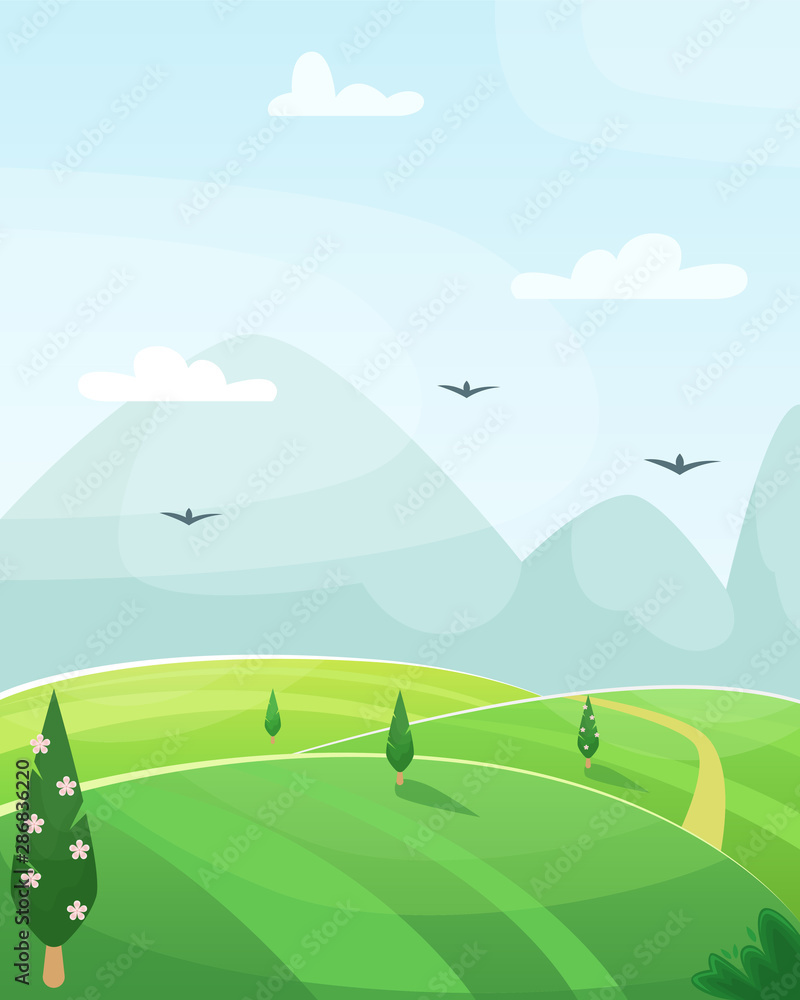 Fototapeta premium landscape with trees and mountains
