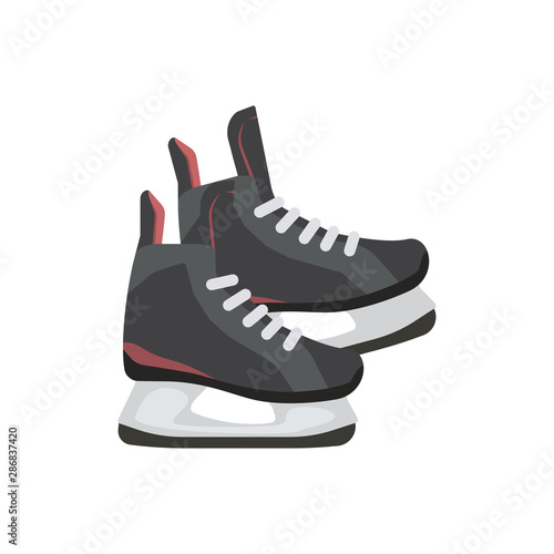 Hockey skates in flat style vector , stock illustration