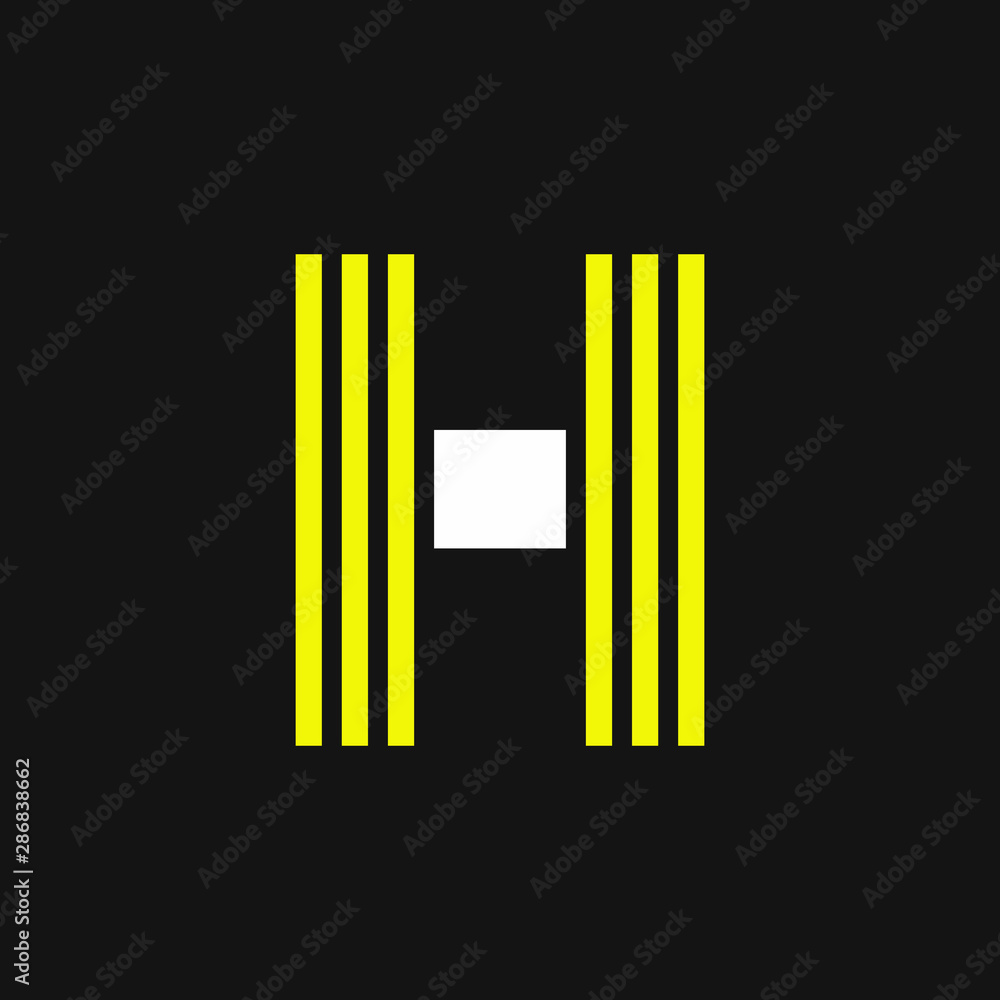 Yellow Lines Geometric Vector Logo Letter H Yellow Lines Geometric Vector Logo Letter H